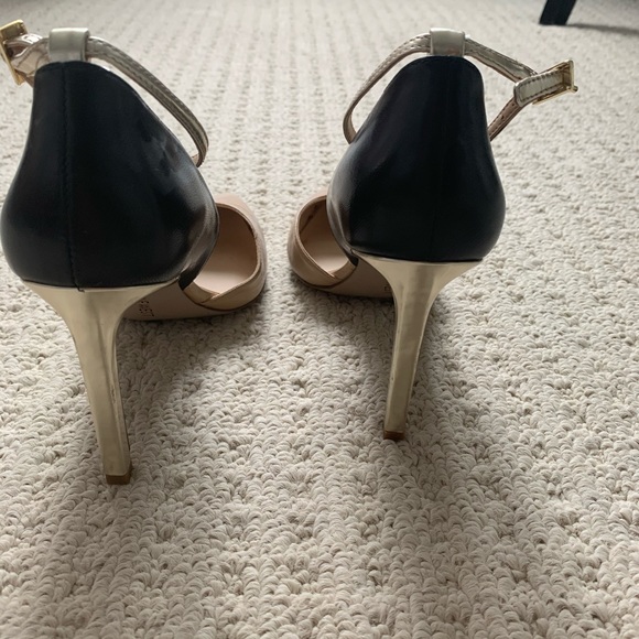 Nine West pumps ankle strap nude black gold - Picture 3 of 5